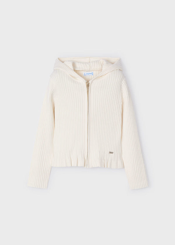 Mayoral Girls Hooded Sweater   3365-12   Hueso