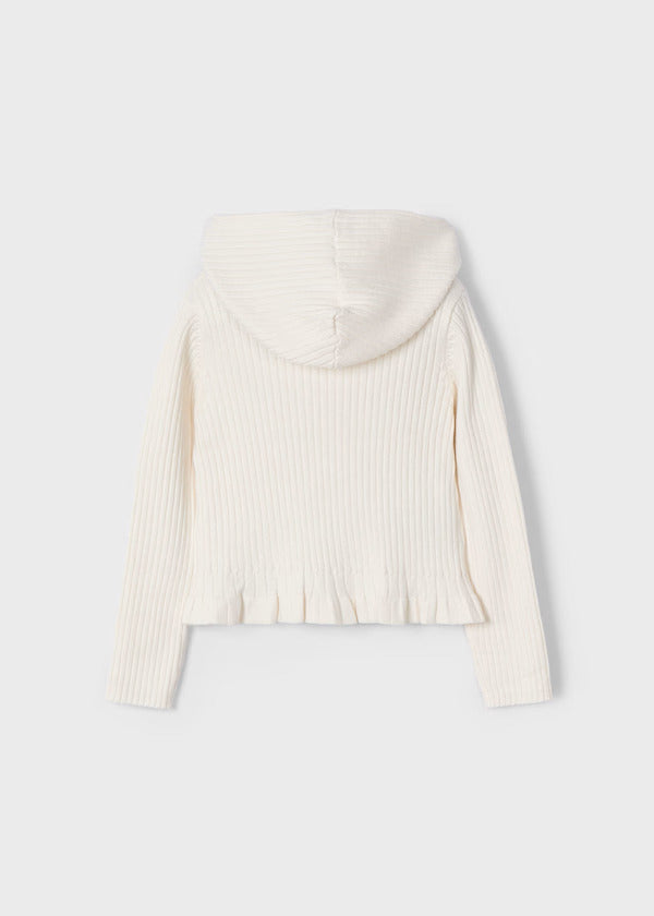 Mayoral Girls Hooded Sweater   3365-12   Hueso