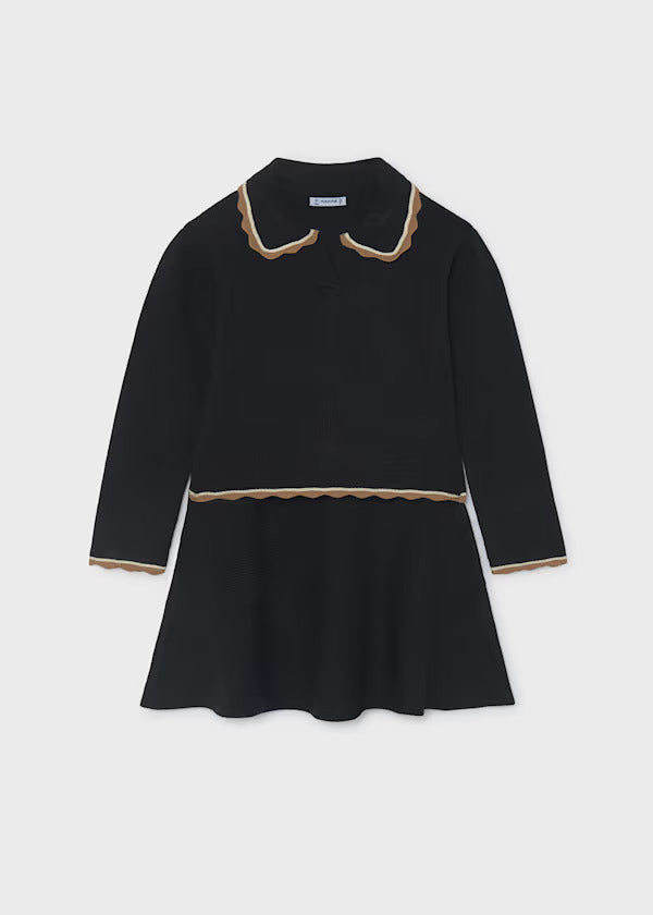 Mayoral Girls Sweater and Skirt Set   7944-57   Black