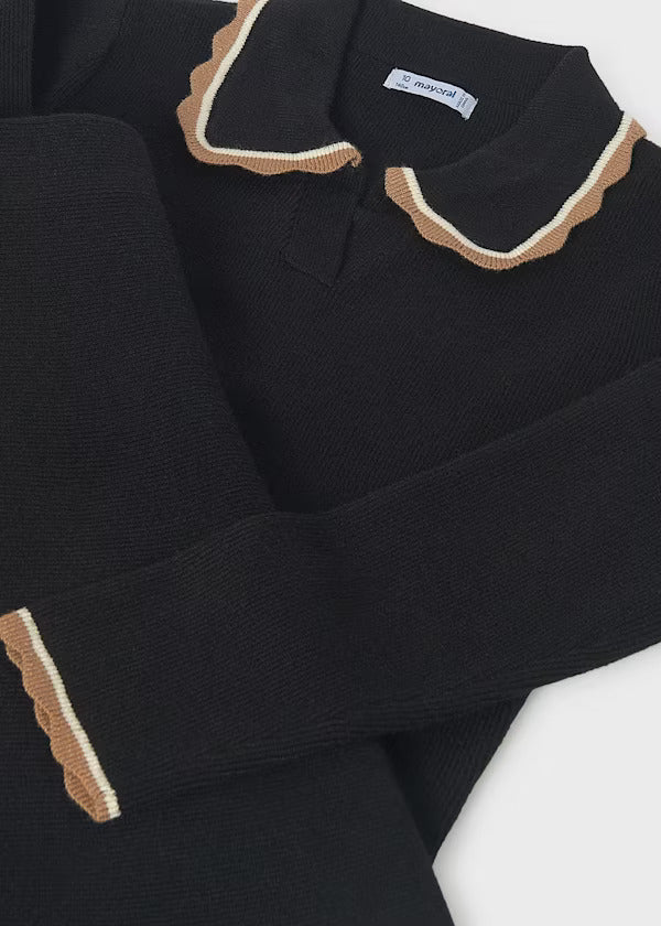 Mayoral Girls Sweater and Skirt Set   7944-57   Black