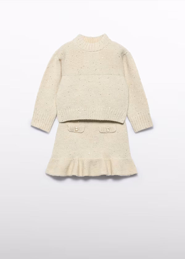 Abel & Lula Girls Knit Skirt Set   5543-54   Avena