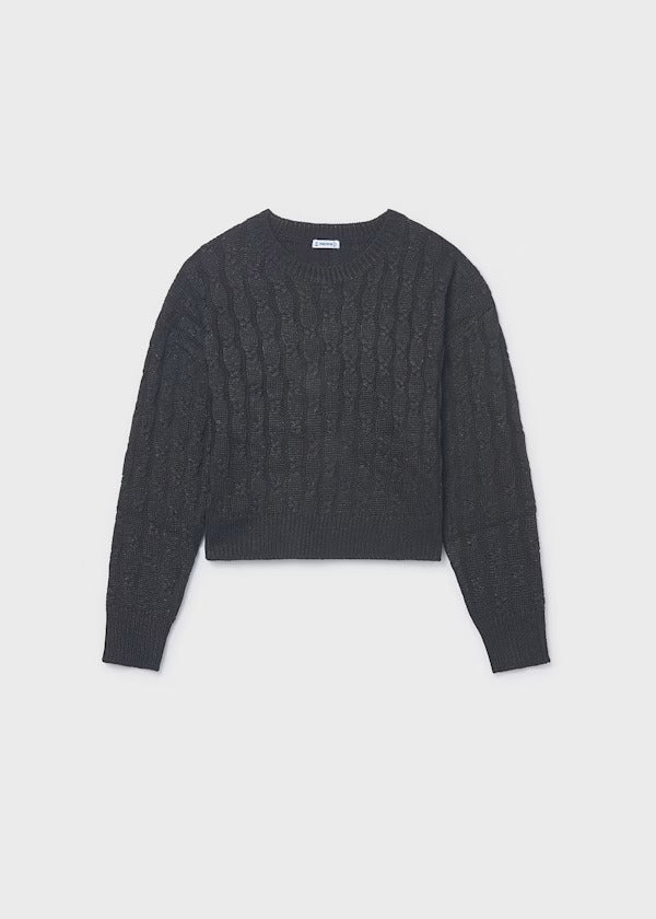 Mayoral Girls Knit Sweater   7309-36   Black