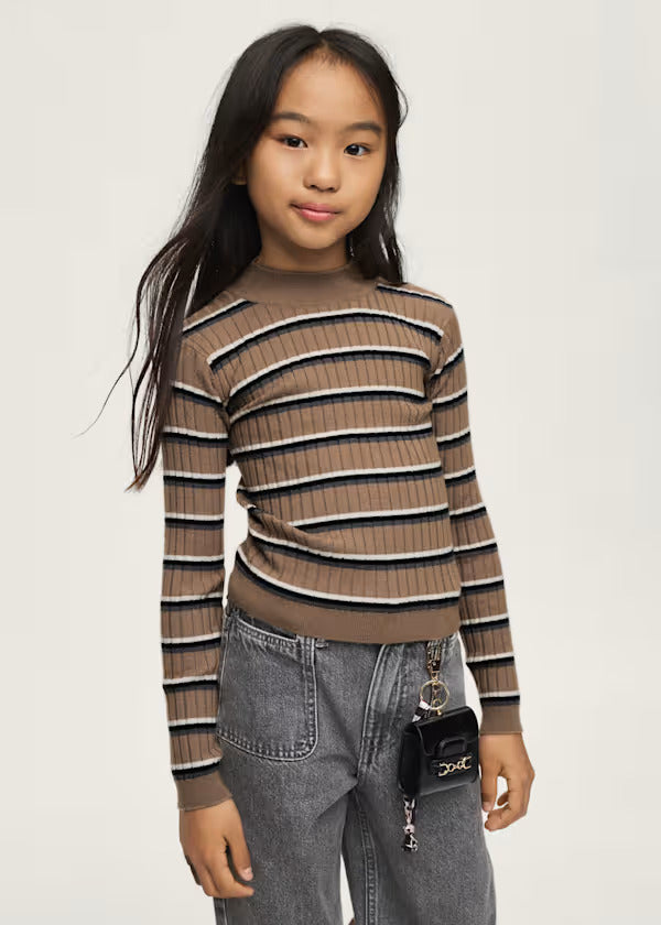 Mayoral Girls Knit Mockneck Sweater   7056-39   Camel