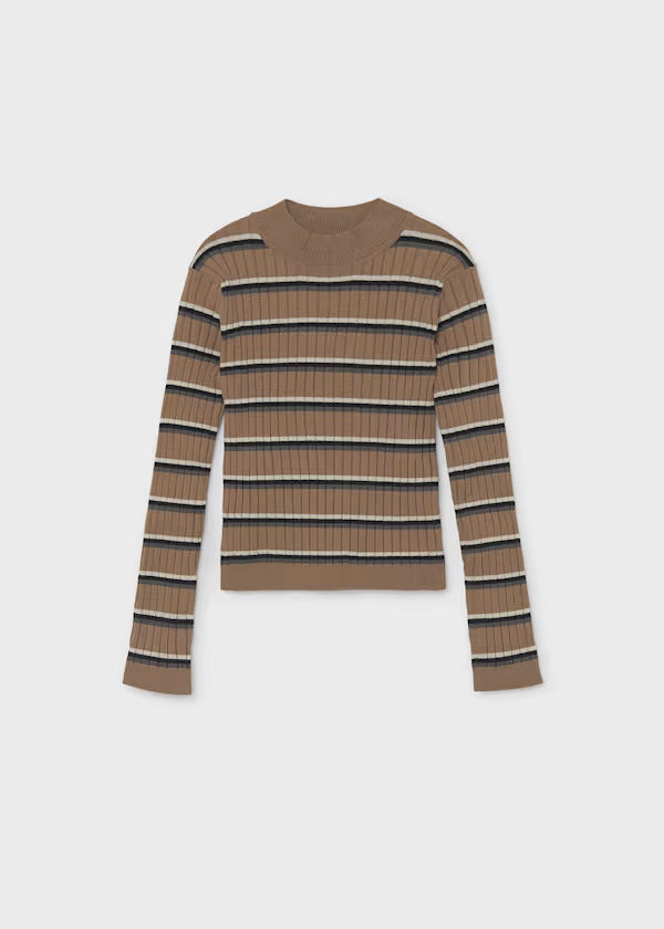 Mayoral Girls Knit Mockneck Sweater   7056-39   Camel