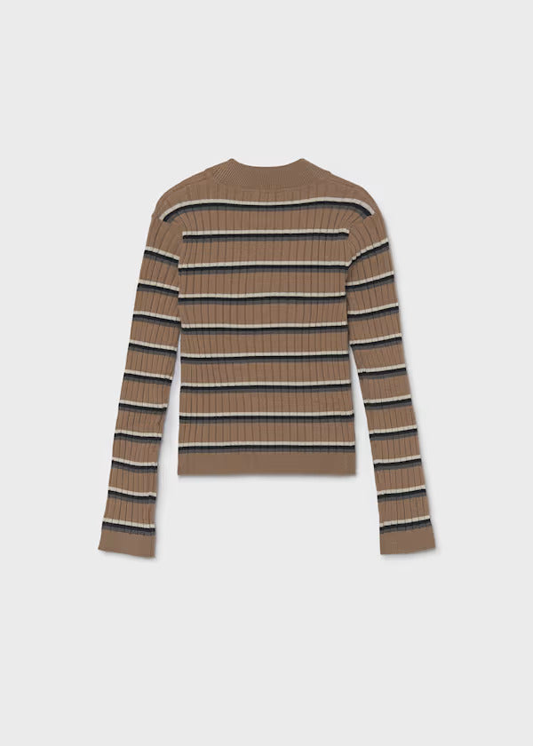 Mayoral Girls Knit Mockneck Sweater   7056-39   Camel