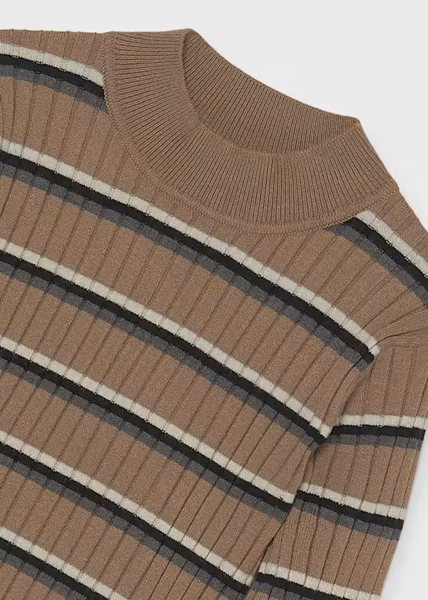 Mayoral Girls Knit Mockneck Sweater   7056-39   Camel