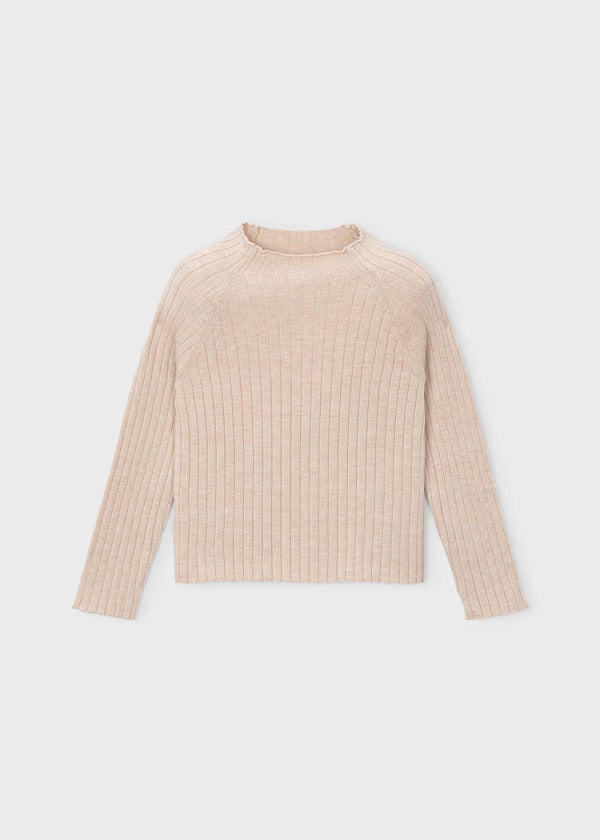 Mayoral Girls Knit Mockneck   4026-73   Quinoa Mez