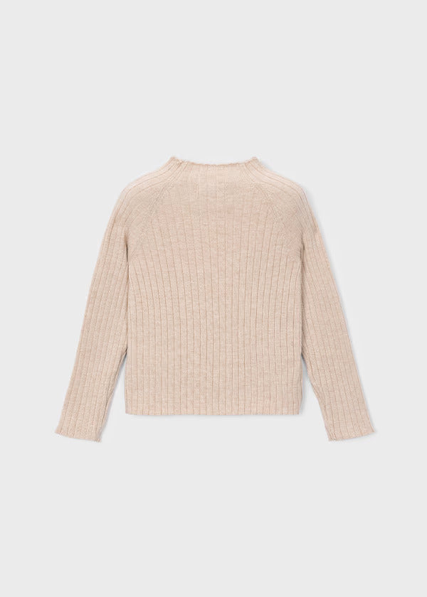 Mayoral Girls Knit Mockneck   4026-73   Quinoa Mez