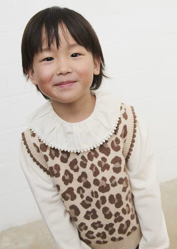 Mayoral Girls Knit Vest    4329-70   Castana