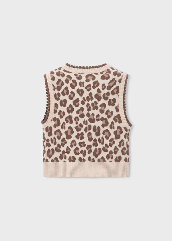 Mayoral Girls Knit Vest    4329-70   Castana