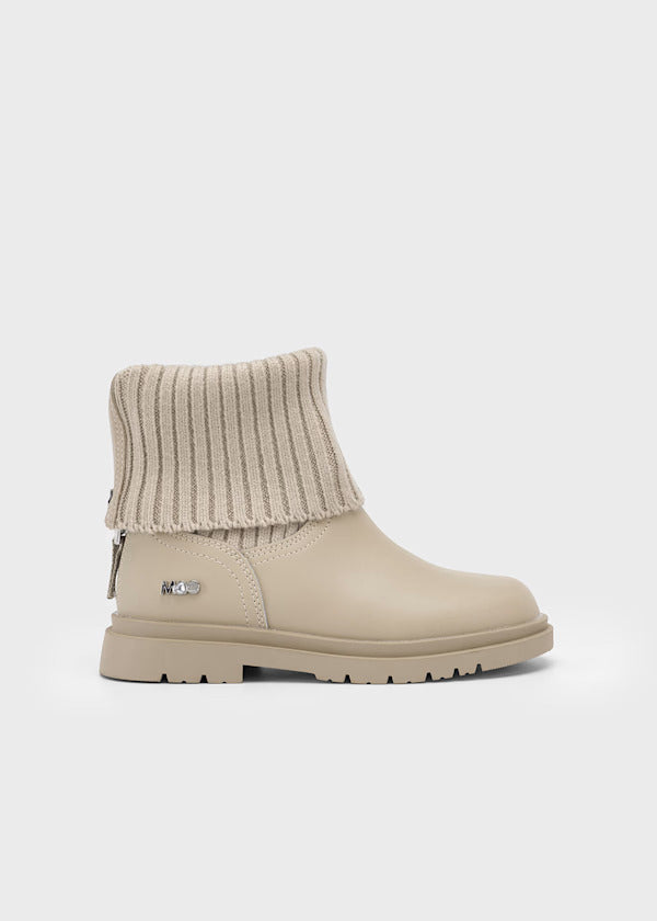 Mayoral Girls Leather & Knit Boots   44.570 + 46.570   Arena
