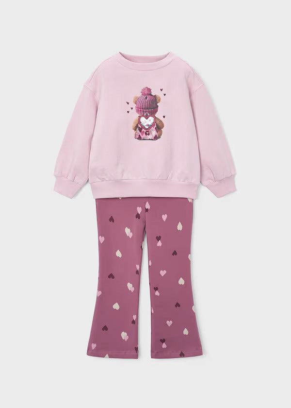 Mayoral Girls Printed Fleece Legging Set    4738-82   Violeta