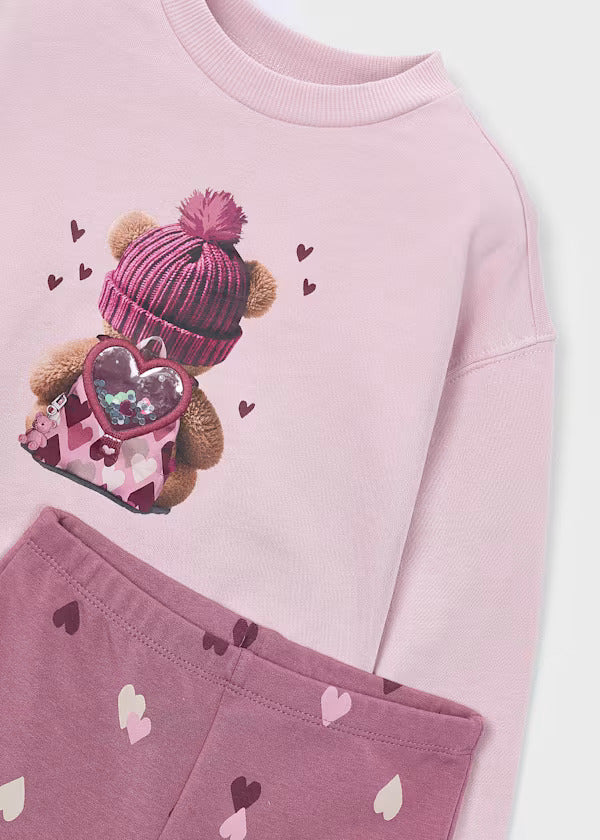 Mayoral Girls Printed Fleece Legging Set    4738-82   Violeta