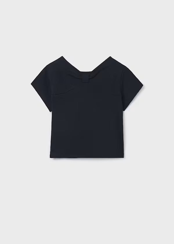 Mayoral Girls Short Sleeve Tee   6002-92   Black
