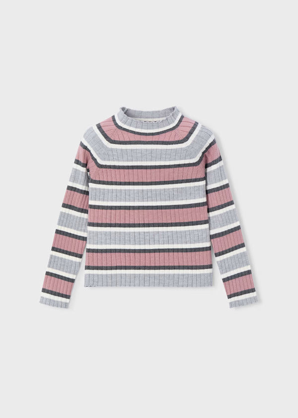 Mayoral Girls Ribbed Turtleneck   4001-43   Plata v-ma