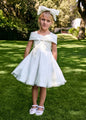 Abel & Lula Girls Organza Bow Dress   5031-50   Nata*