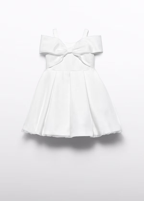 Abel & Lula Girls Organza Bow Dress   5031-50   Nata**