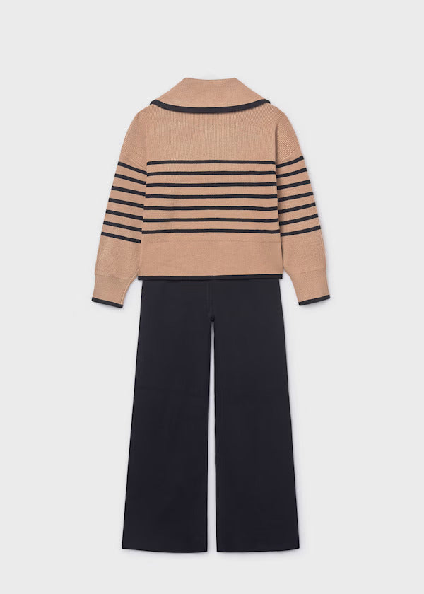 Mayoral Girls Long Knit Trousers Set   7583-15   Black