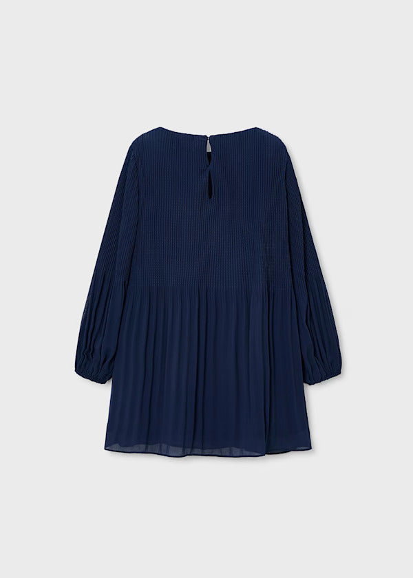 Mayoral Girls Pleated Dress   4922-40   Marino