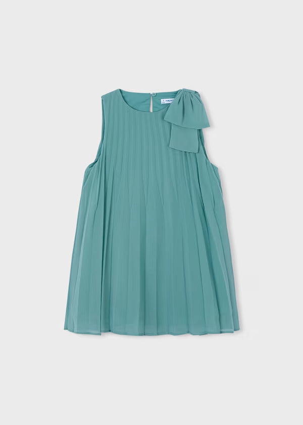Mayoral Girls Pleated Dress   3920-85  Menta