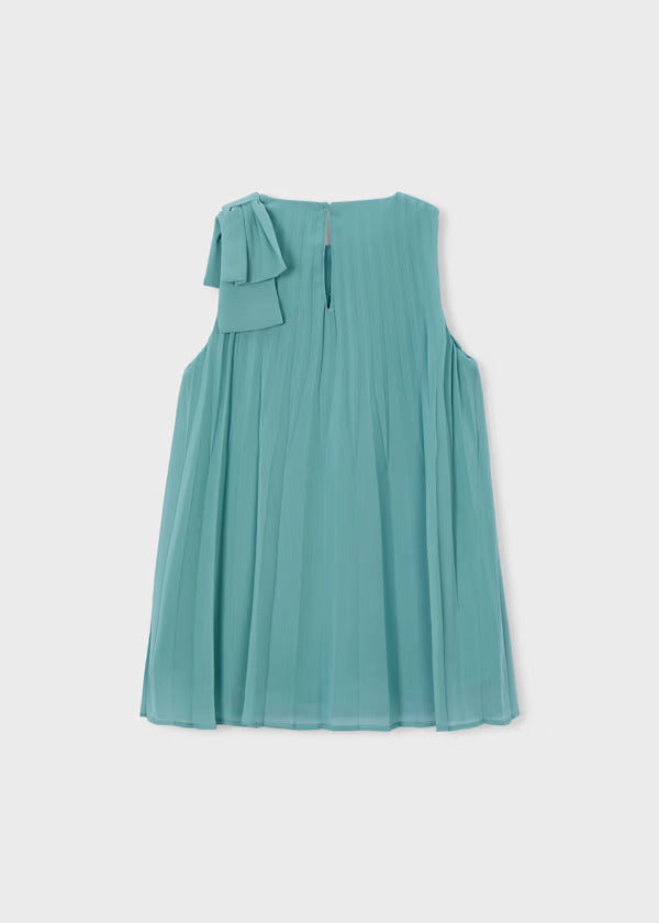 Mayoral Girls Pleated Dress   3920-85  Menta