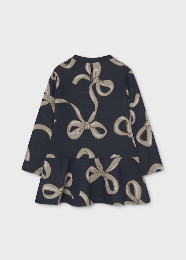 Mayoral Girls Jacquard Dress With Purse   4912-12   Marino