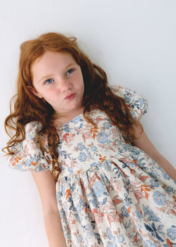 Mayoral Girls Floral Print Dress  3928-20   Salmon