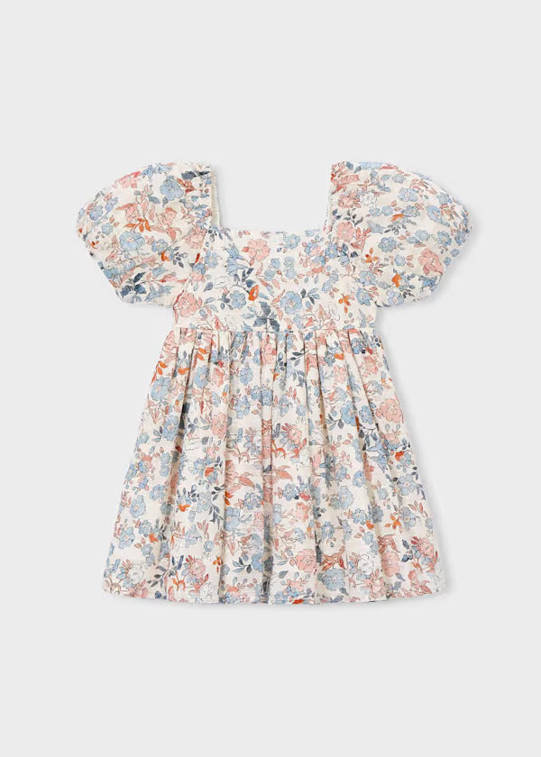 Mayoral Girls Floral Print Dress  3928-20   Salmon
