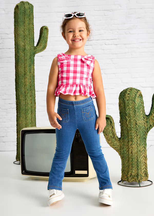 Mayoral Girls Stretch Denim Flare Leggings   3702-75  Medio **