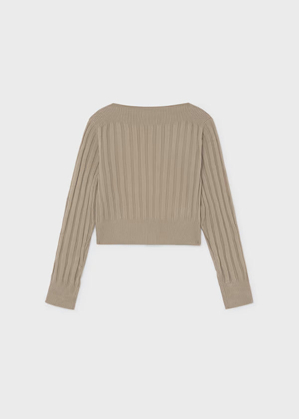 Mayoral Girls Ribbed Knit Top   7066-76   Raiz Esp