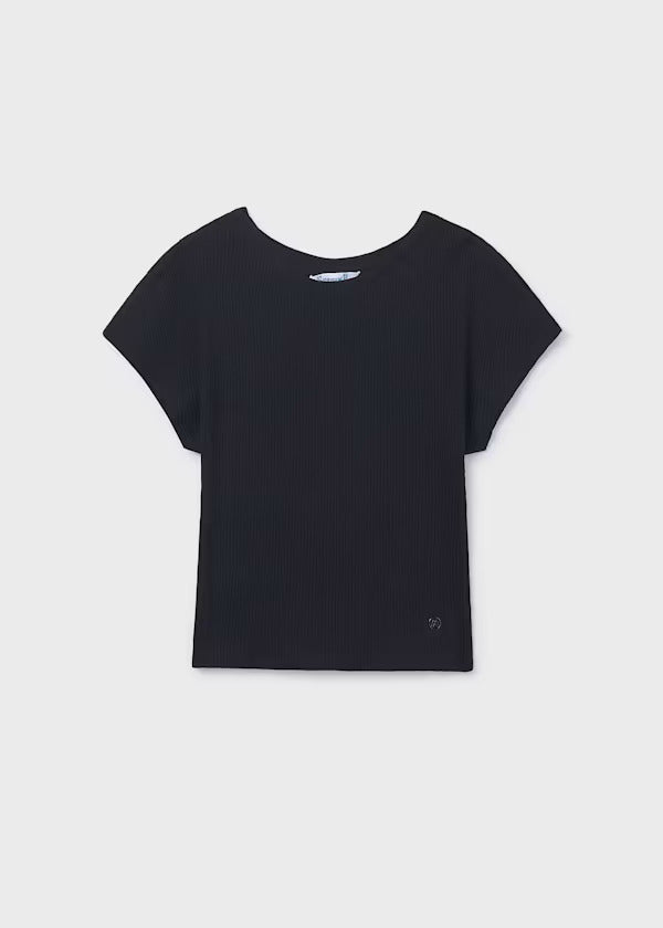 Mayoral Girls Short Sleeve Tee   6008-16   Black