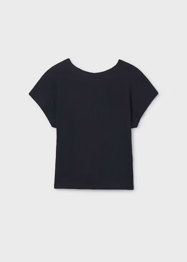 Mayoral Girls Short Sleeve Tee   6008-16   Black