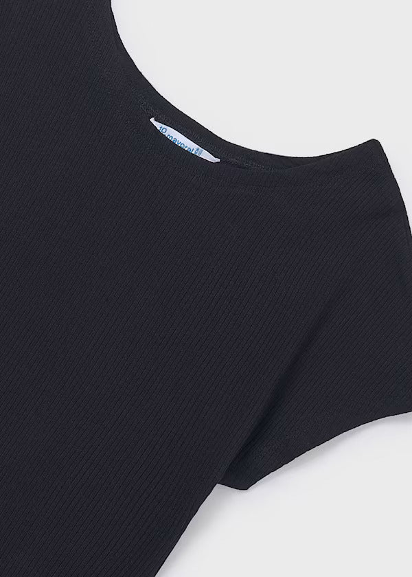Mayoral Girls Short Sleeve Tee   6008-16   Black