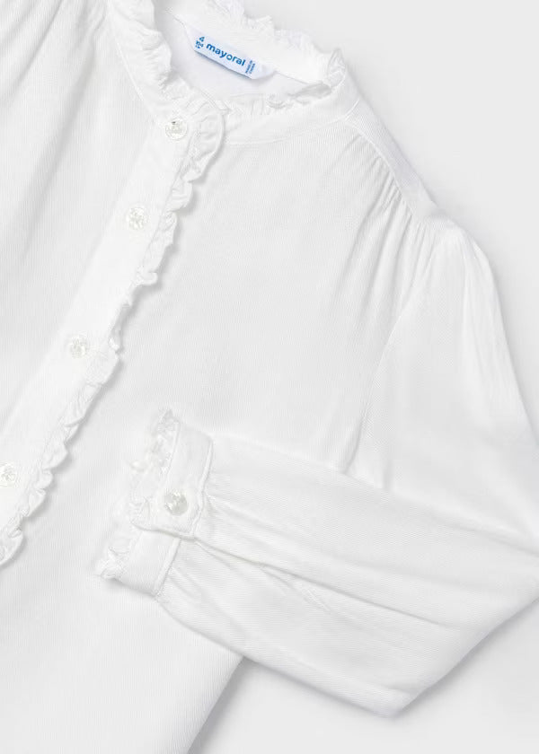 Mayoral Girls Dressy Blouse  4105-32  Blanco *