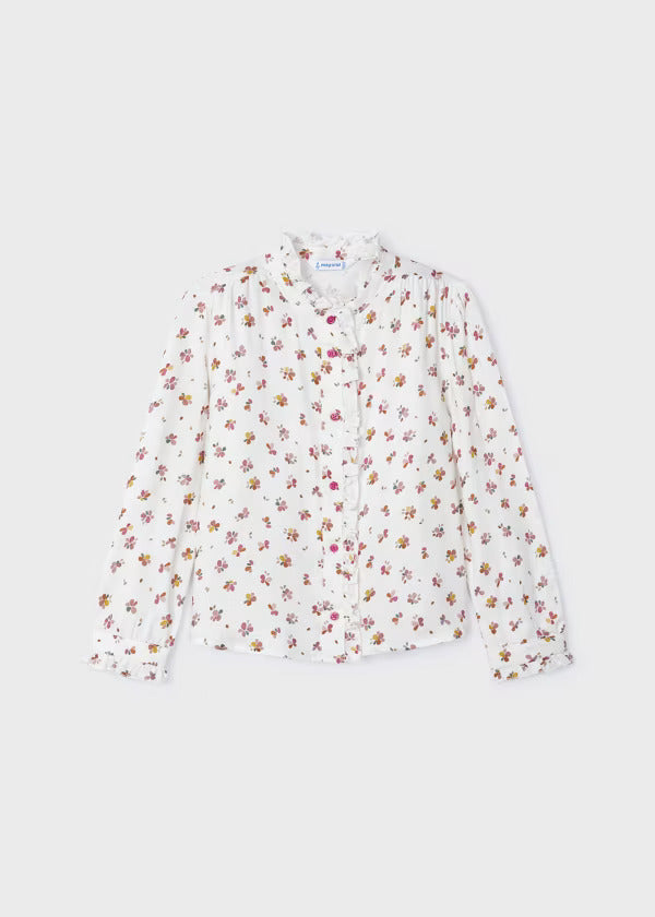 Mayoral Girls Printed Blouse  4117-11  Crudo *