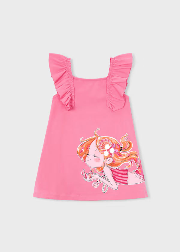 Mayoral Girls Mermaid Dress    3943-17   Geranio