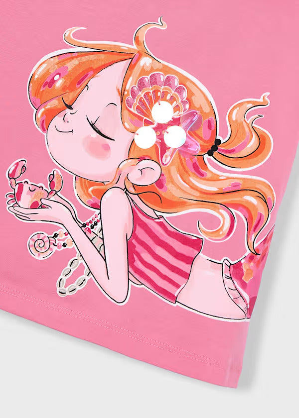 Mayoral Girls Mermaid Dress    3943-17   Geranio