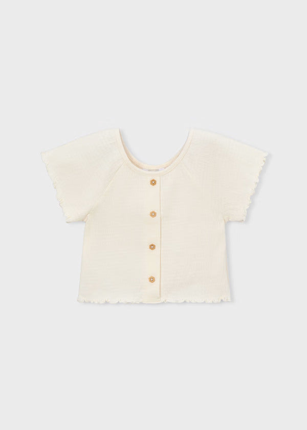 Mayoral Girls Short Sleeve Tee   3014-15   Hueso