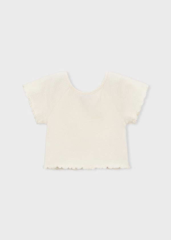 Mayoral Girls Short Sleeve Tee   3014-15   Hueso