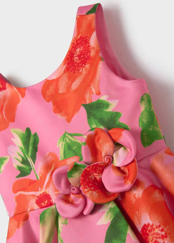 Abel & Lula Satin Printed Dress  5060-5  Fuschia *