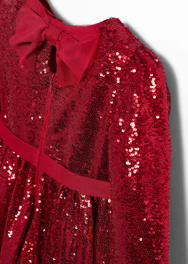 Abel & Lula Girls Sequin Dress   5539-15   Rojo
