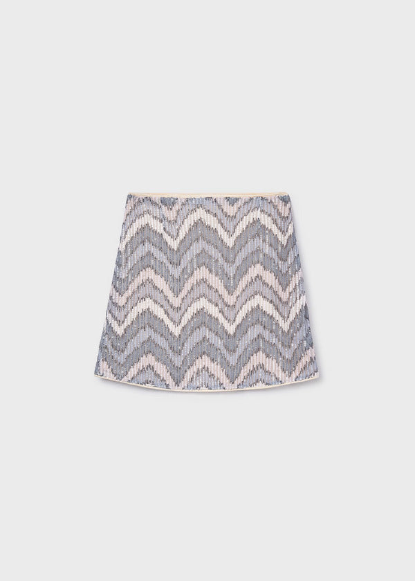 Mayoral Girls Sequin Skirt   7903-24   Plomo