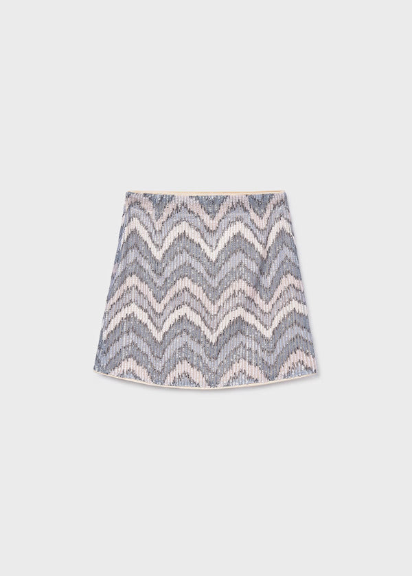 Mayoral Girls Sequin Skirt   7903-24   Plomo