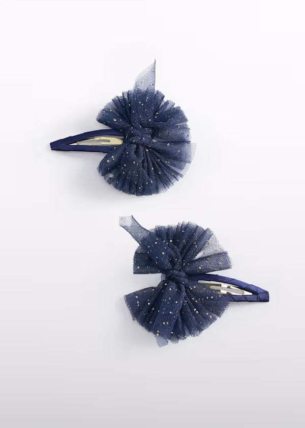 Abel & Lula Girls Set of 2 Glitter Hair Clip   5968-64   Navy