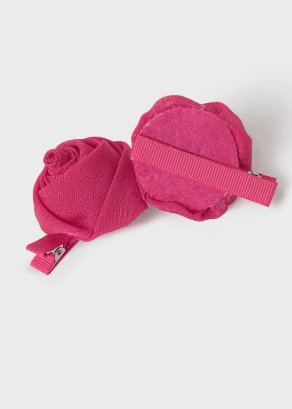 Abel & Lula Chiffon Flower Hair Clip Set Of 2  5411-11  Fucsia *