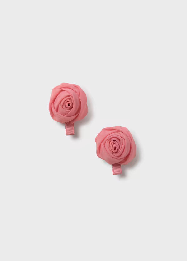 Abel & Lula Chiffon Hair Clip Set of 2  5411-15  Salmon *