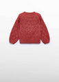 Abel & Lula Girls Glitter Open Knit Crewneck Sweater   5832-75   Paprika