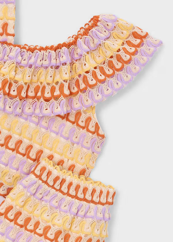 Mayoral Girls Knit Short Set   3225-60   Lilac