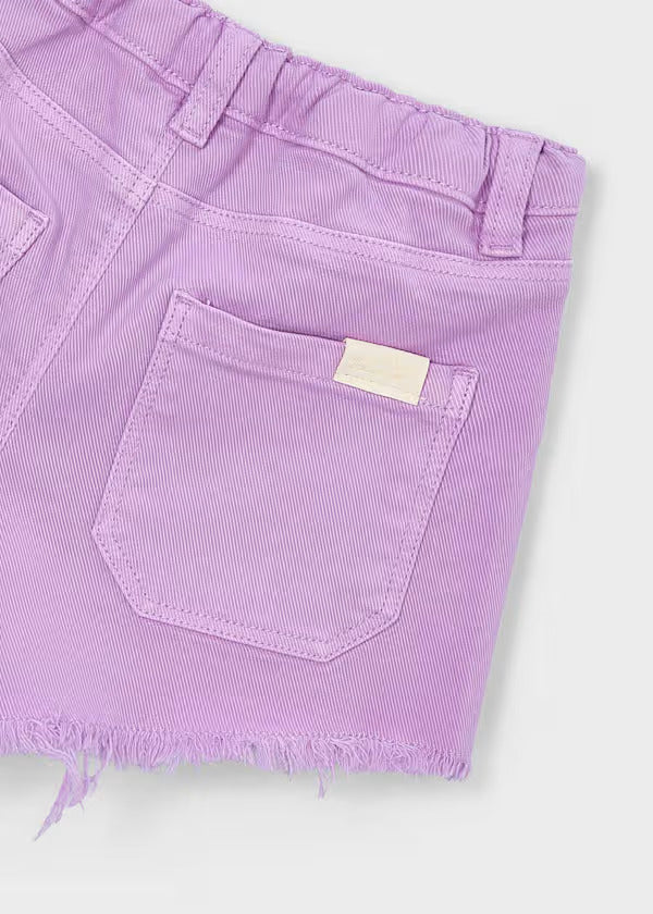 Mayoral Girls Twill Shorts   234-68   Lilac