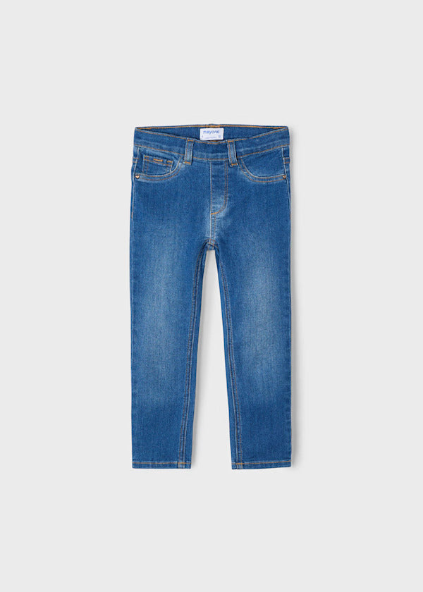 Mayoral Girls Pull On Denim Pants   548-40   Medio